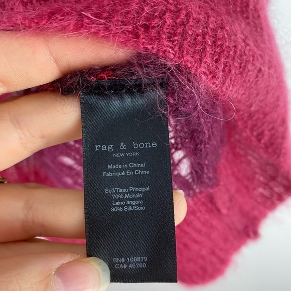 Rag & Bone Nassau Striped Mohair Silk Blend Sweater V Neck Women's Small S - Picture 5 of 6